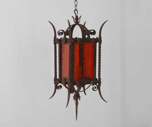 Spanish Revival Wrought Iron Lantern